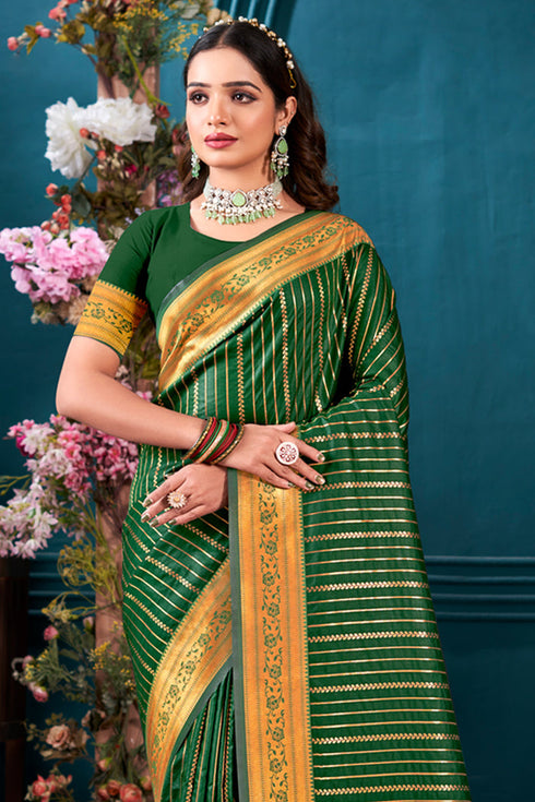 Deeva Sarees Green Paithani Silk Saree
